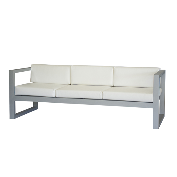 Sillón Sidney Tres Cuerpos Gris Aluminio