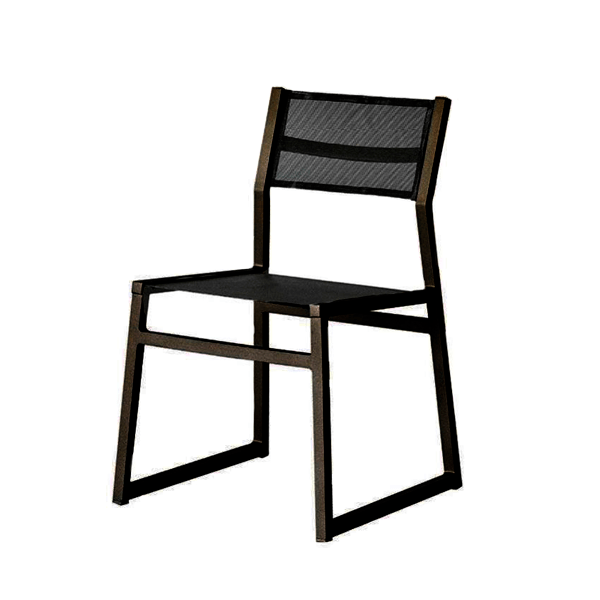 Silla Ibiza Negra sn apoyabrazos con tela negra